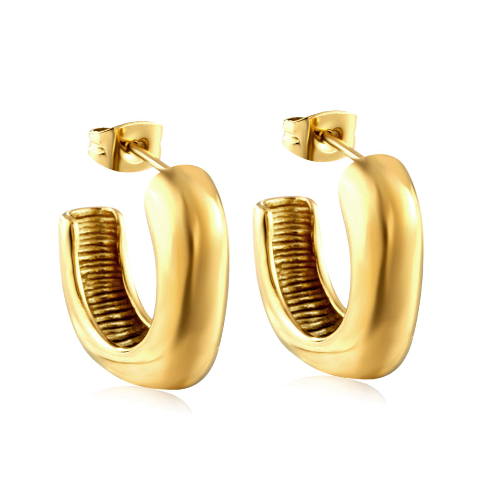 New Exquisite Fashion Open Square C Hoop Earrings asonjewelry